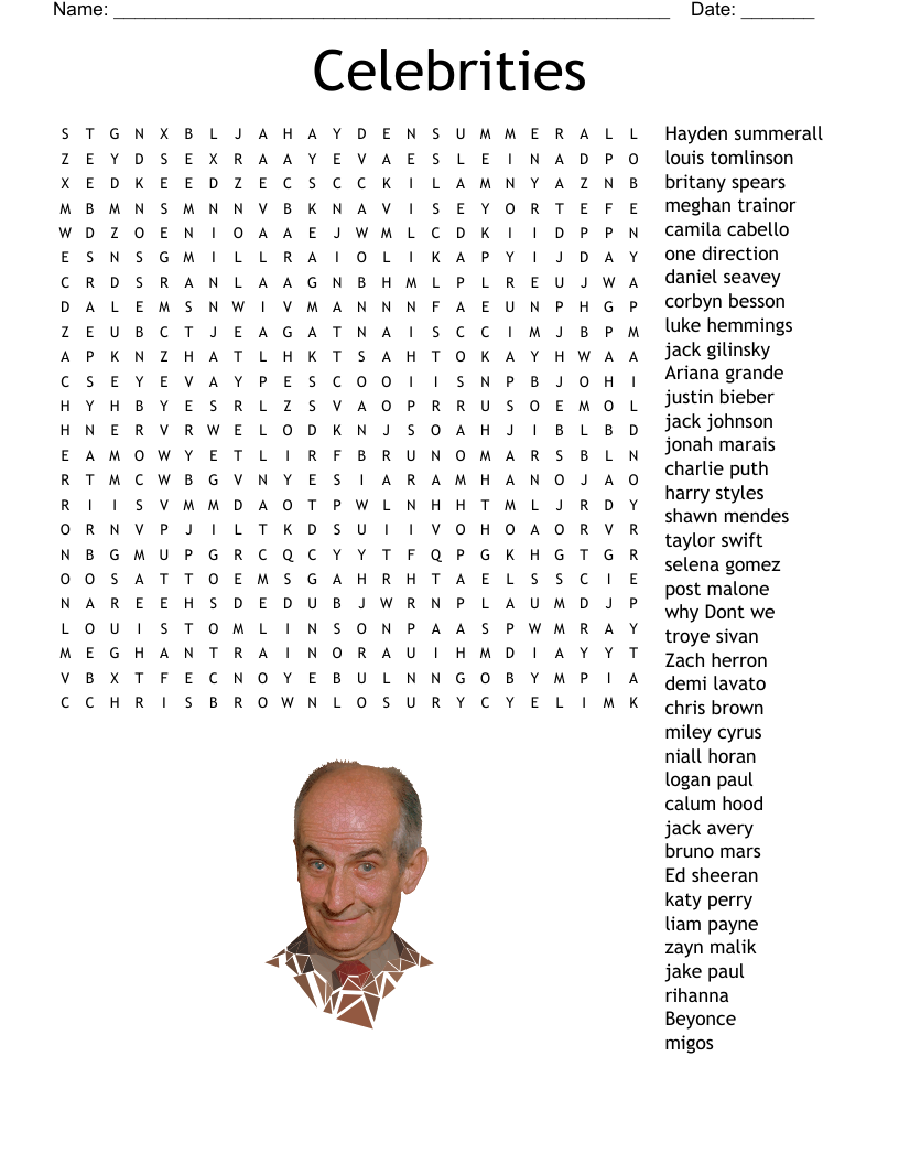 Celebrities Word Search