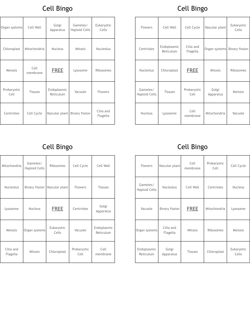 Cell Bingo