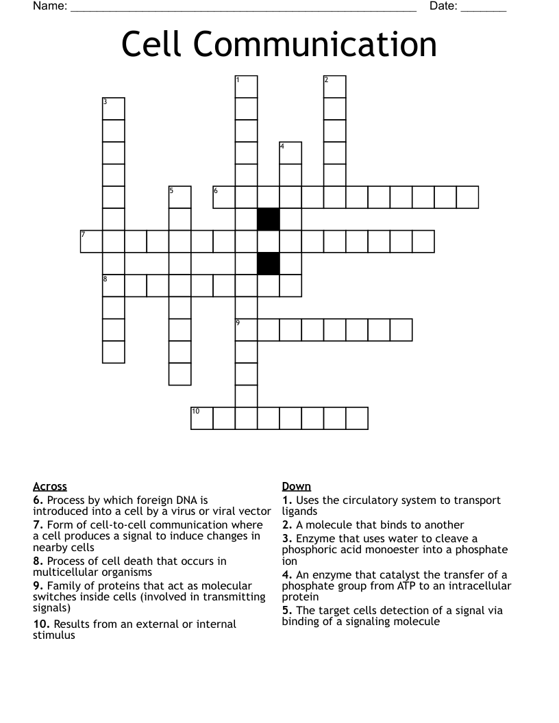 Cell Communication Crossword