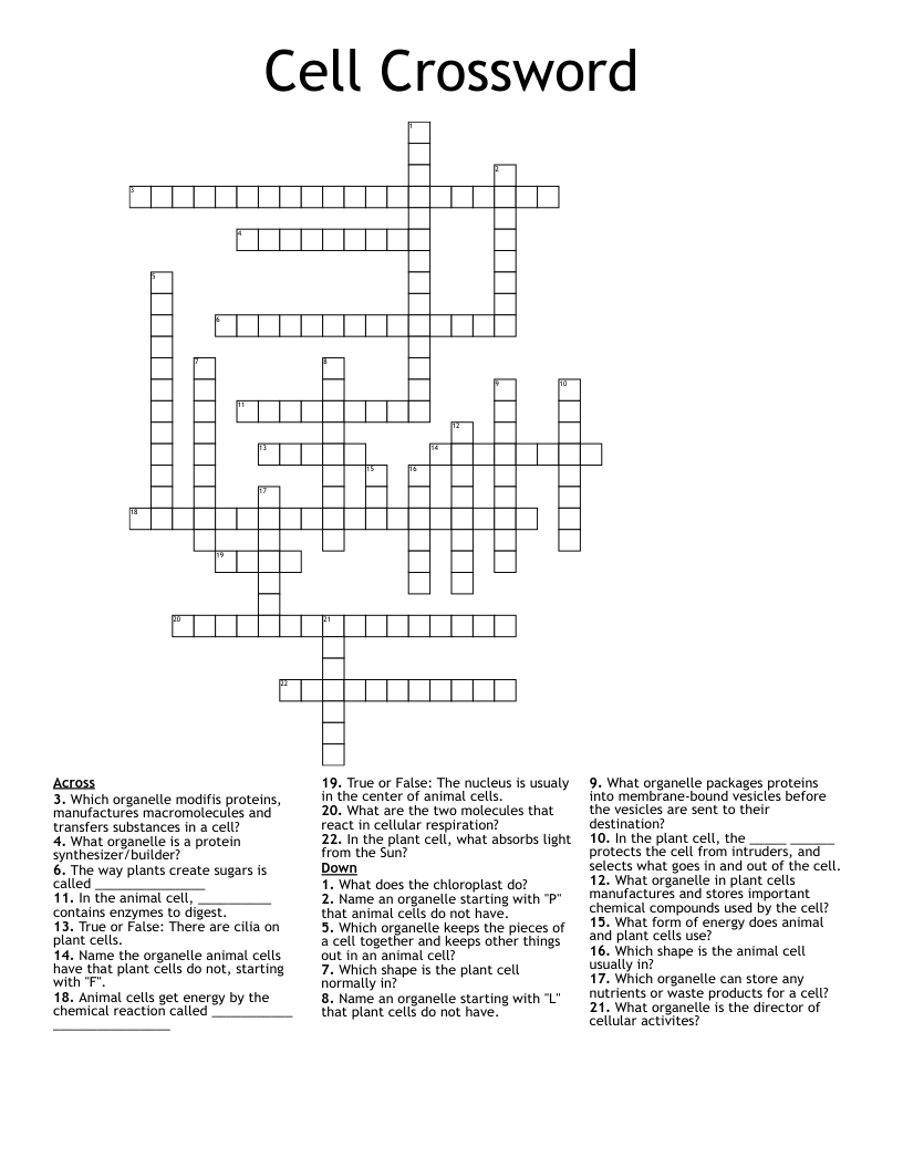 Cell Crossword