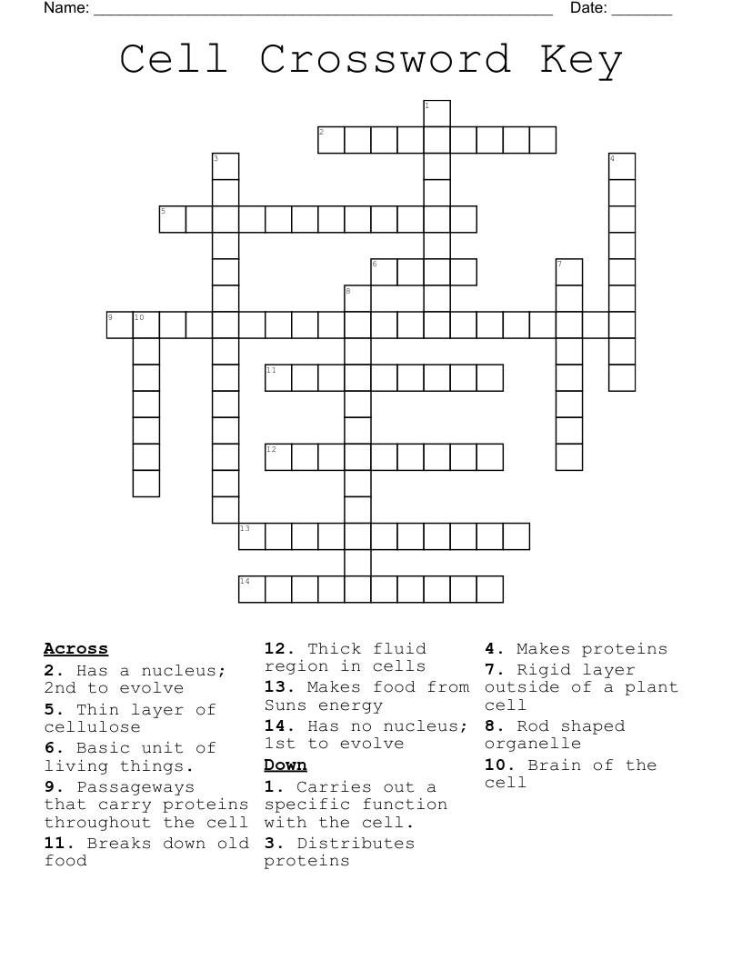 Cell Crossword Key