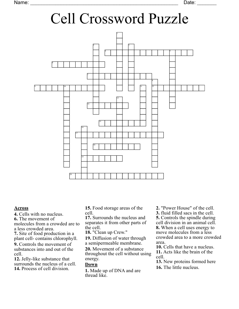 Cell Crossword Puzzle