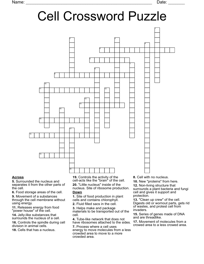 Cell Crossword Puzzle