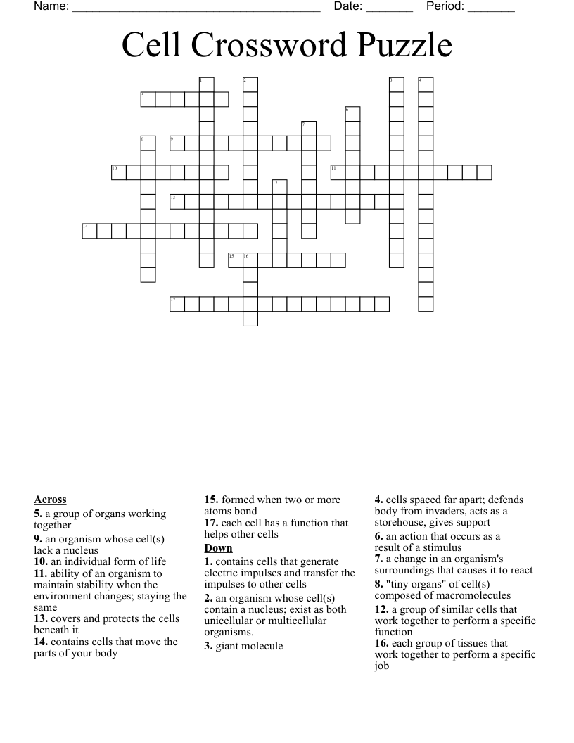 Cell Crossword Puzzle
