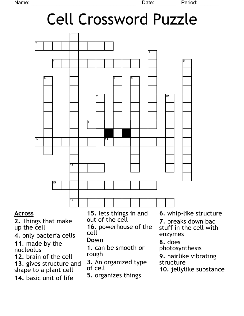 Cell Crossword Puzzle
