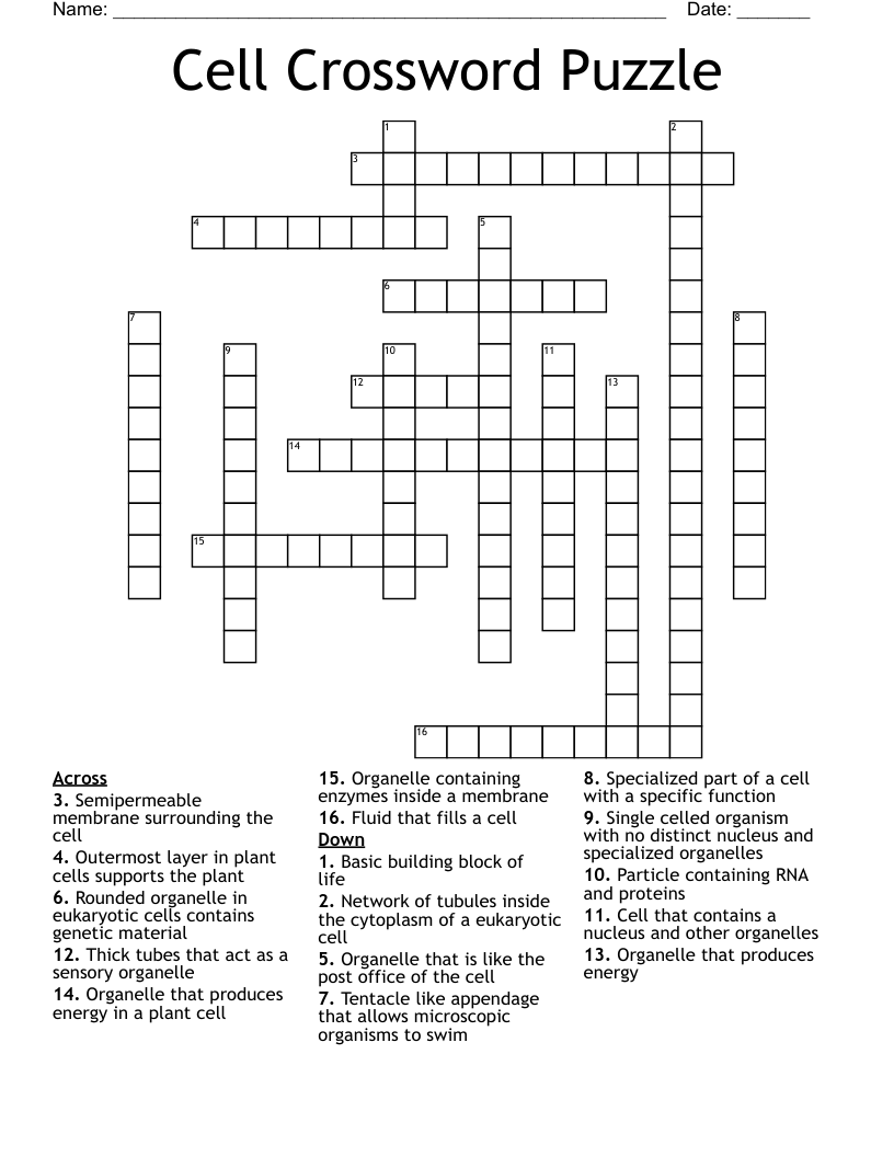 Cell Crossword Puzzle