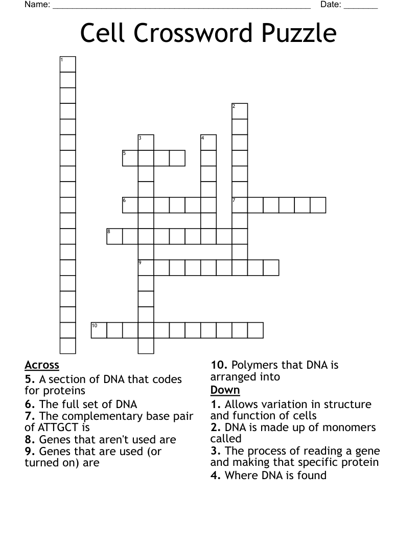Cell Crossword Puzzle