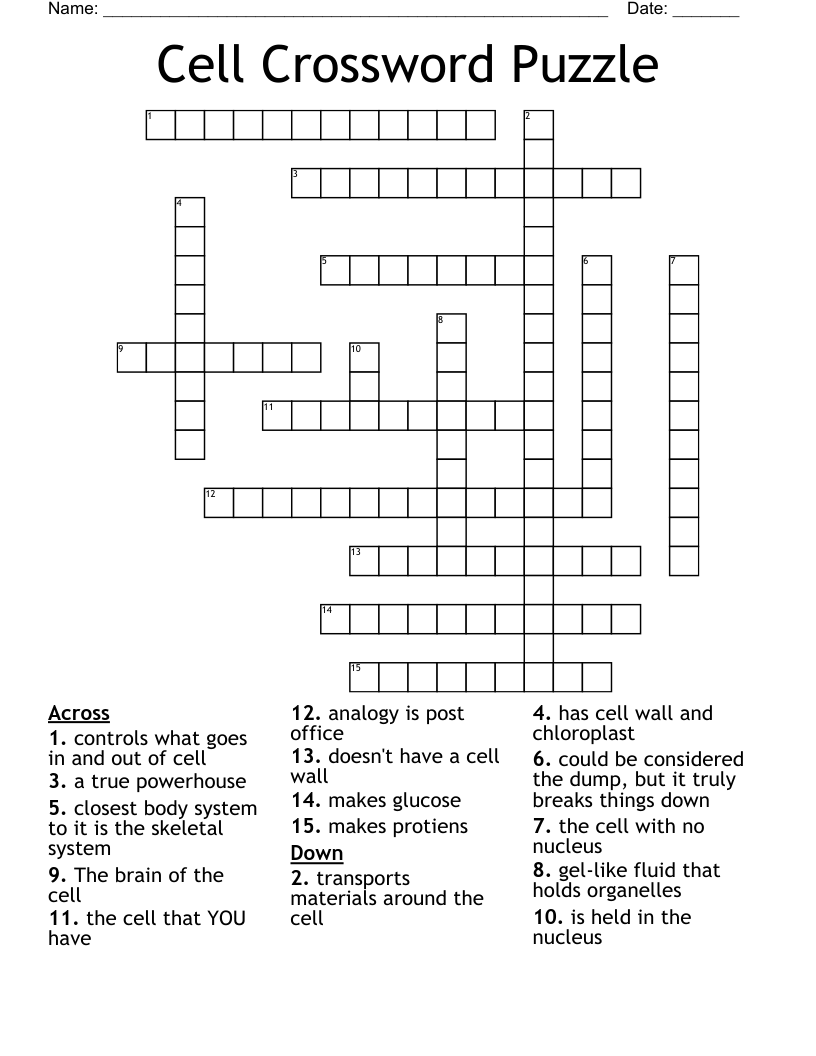 Cell Crossword Puzzle