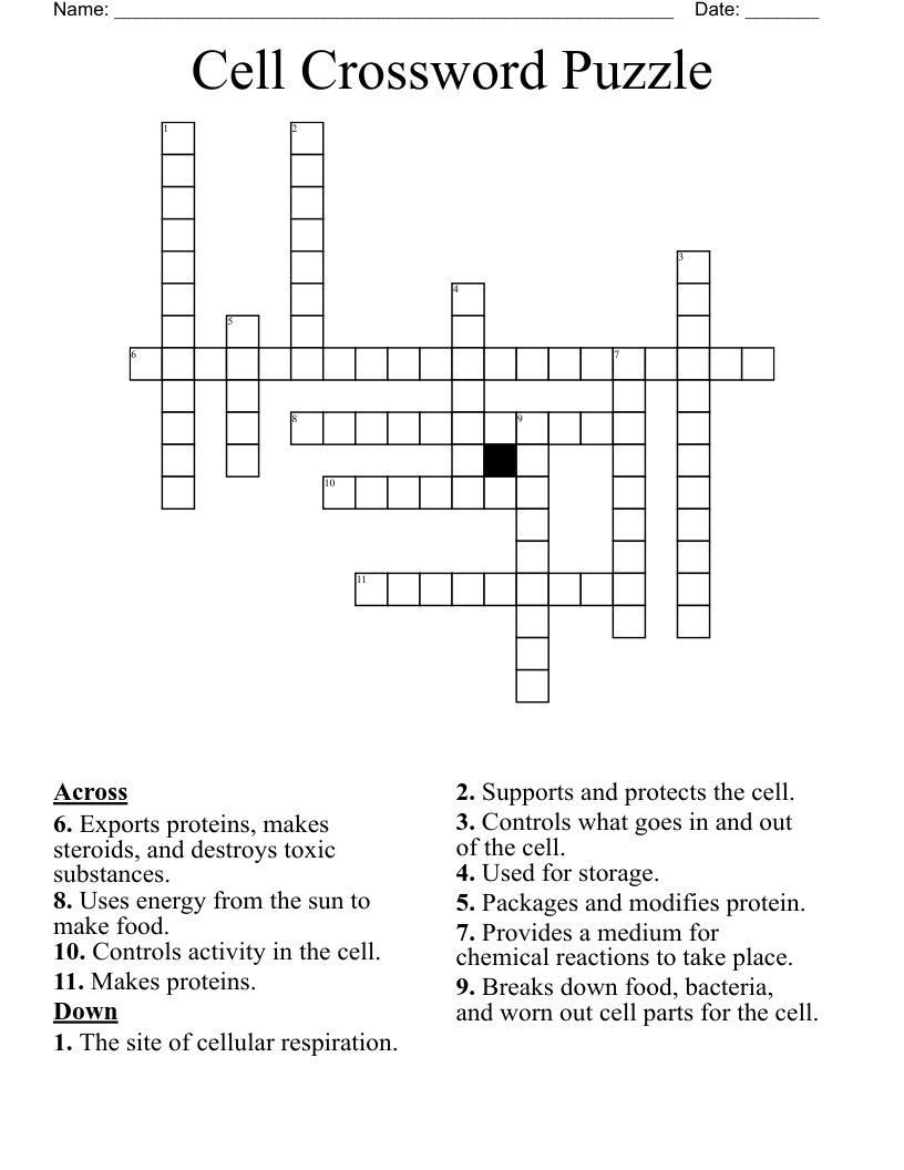 Cell Crossword Puzzle
