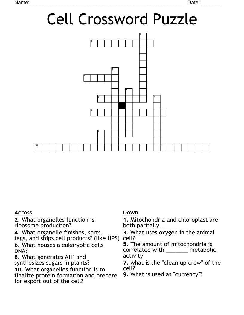 Cell Crossword Puzzle