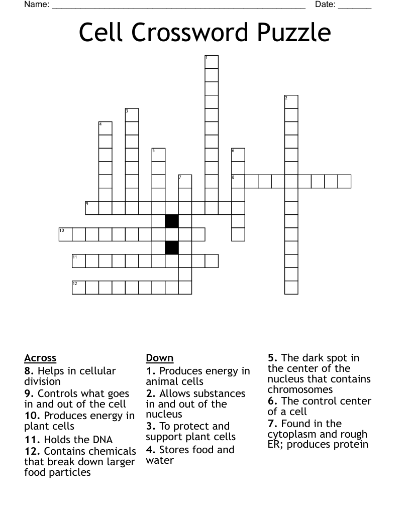 Cell Crossword Puzzle