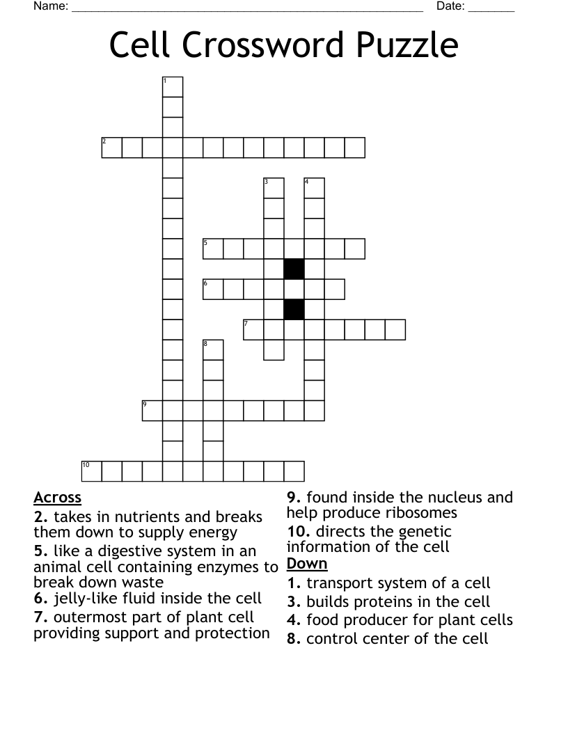 Cell Crossword Puzzle