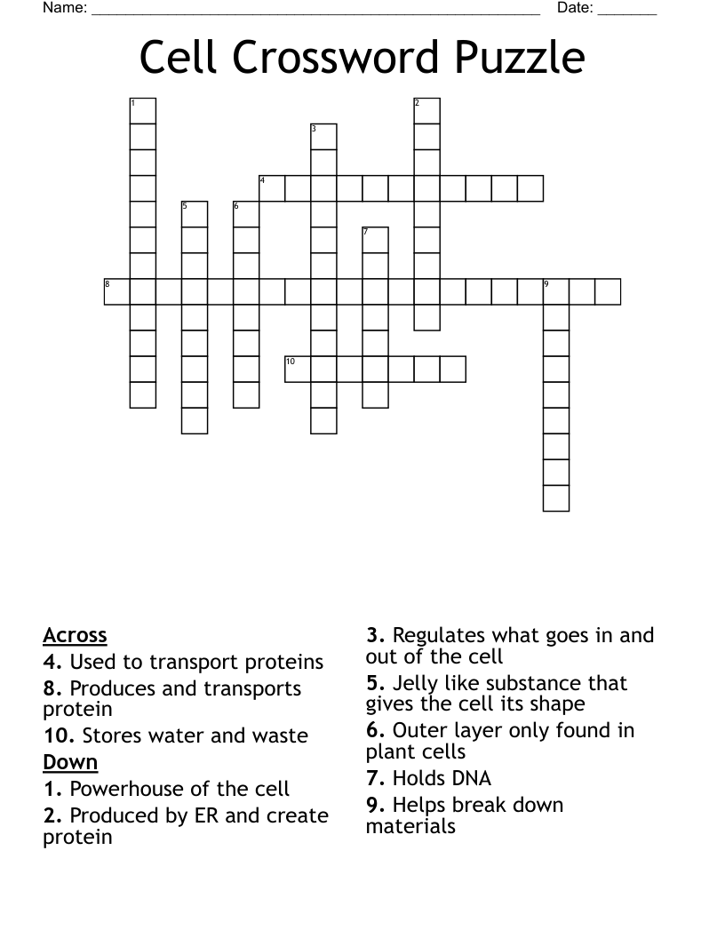 Cell Crossword Puzzle