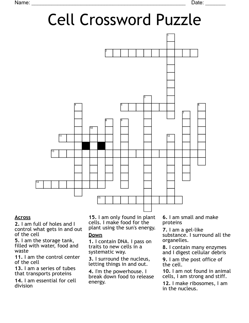 Cell Crossword Puzzle