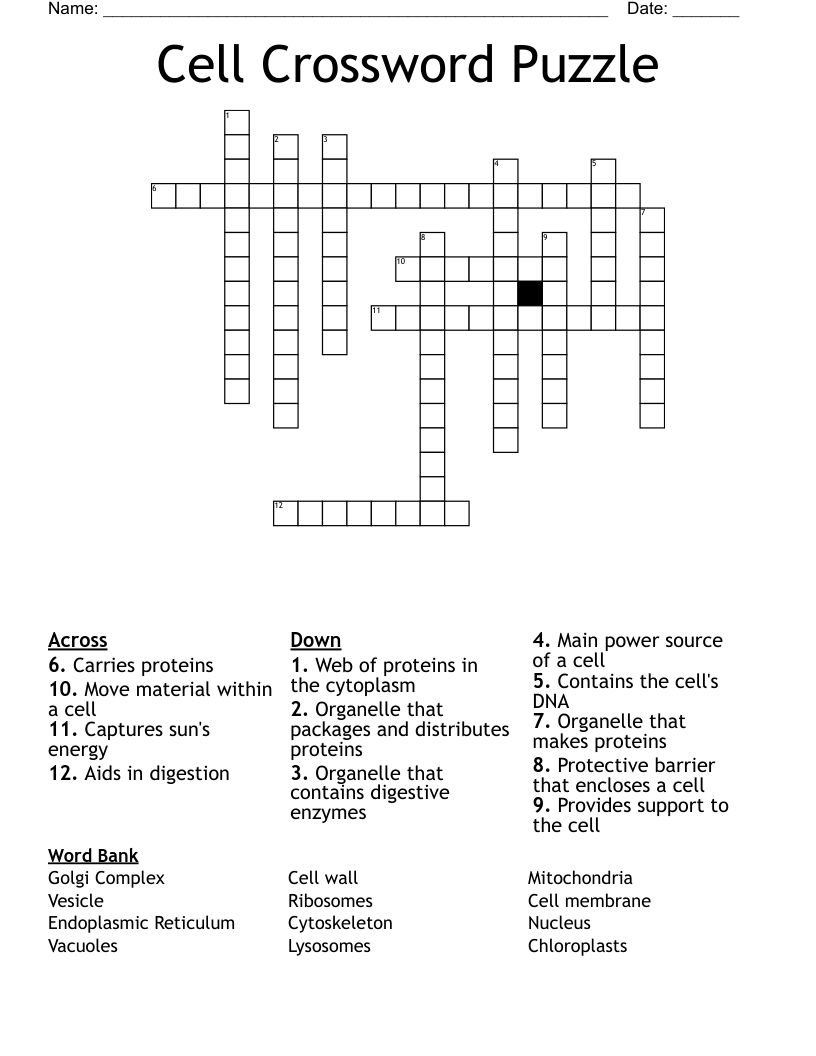 Cell Crossword Puzzle