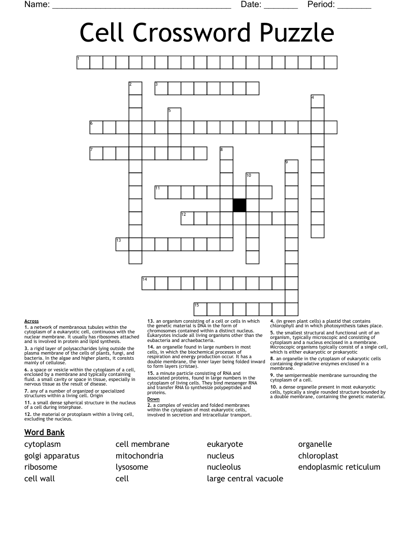 Cell Crossword Puzzle