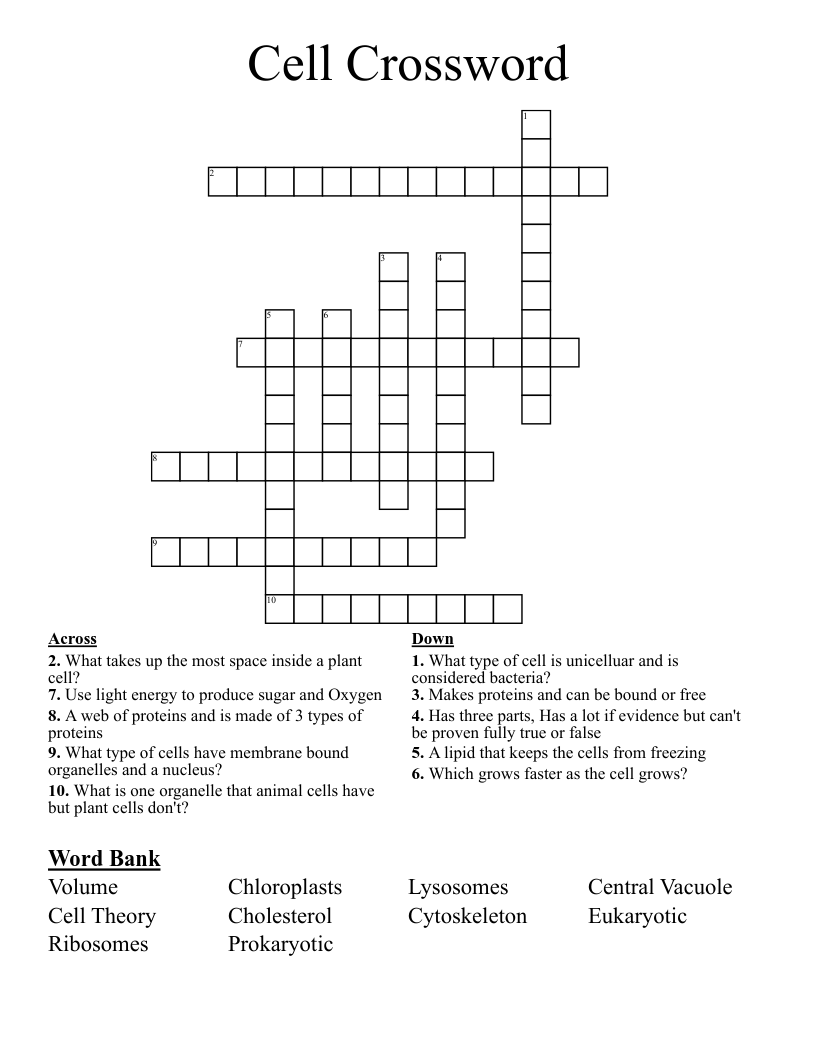 Cell Crossword 