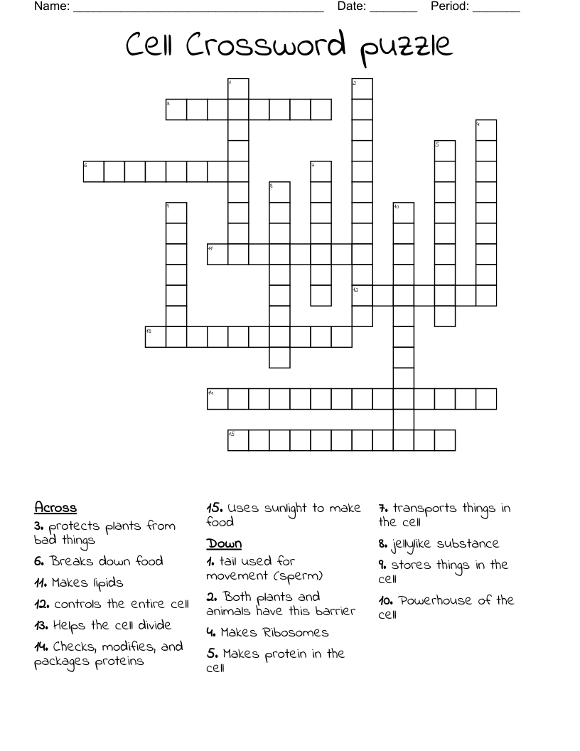 Cell Crossword puzzle