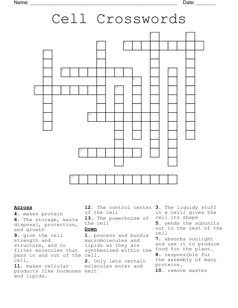 Cell Crosswords