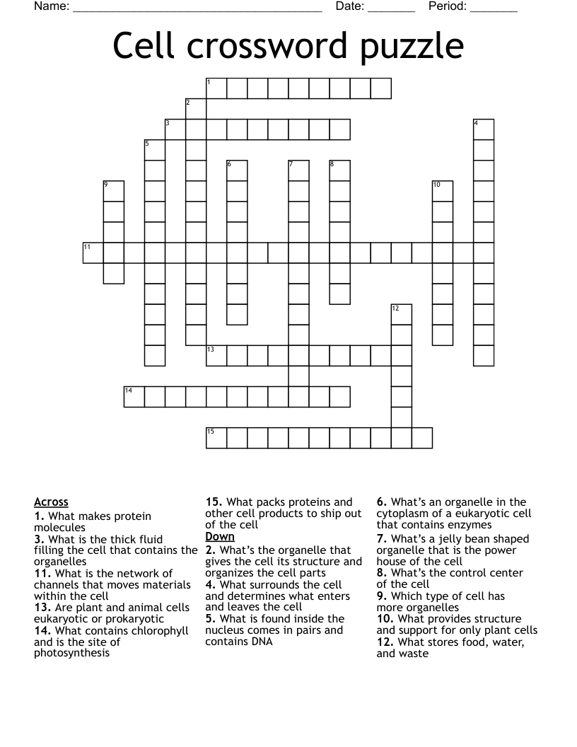 Cell crossword puzzle