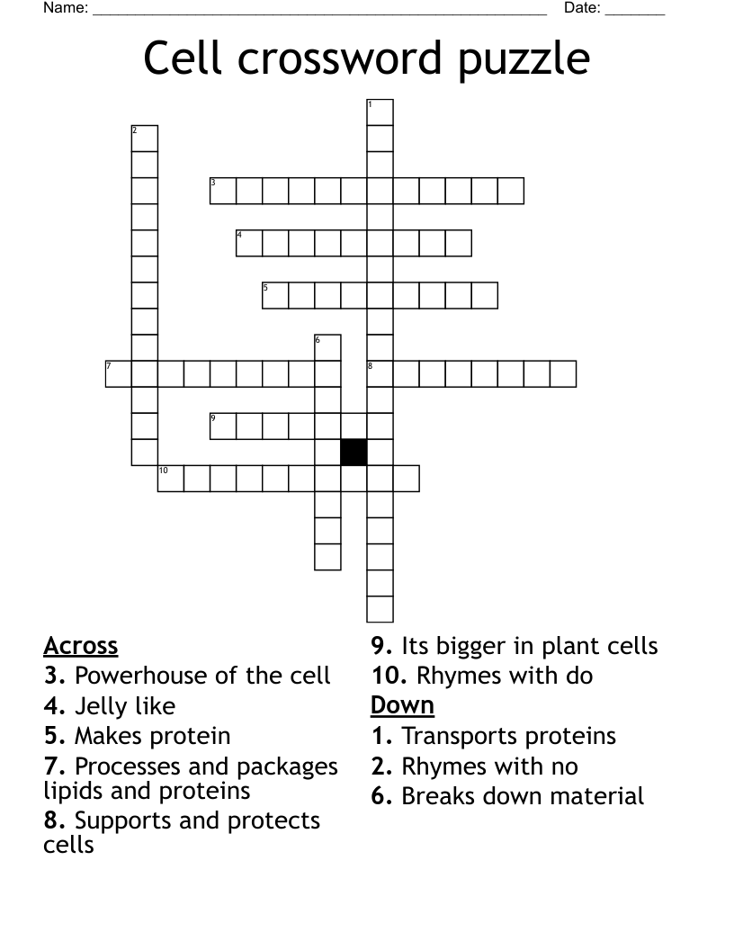 Cell crossword puzzle