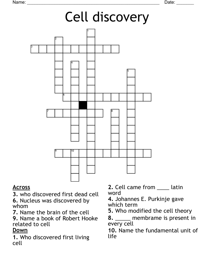 Cell discovery Crossword