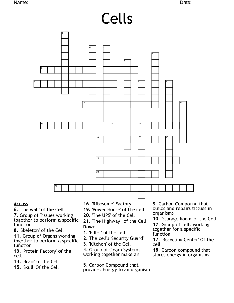 Cells Crossword