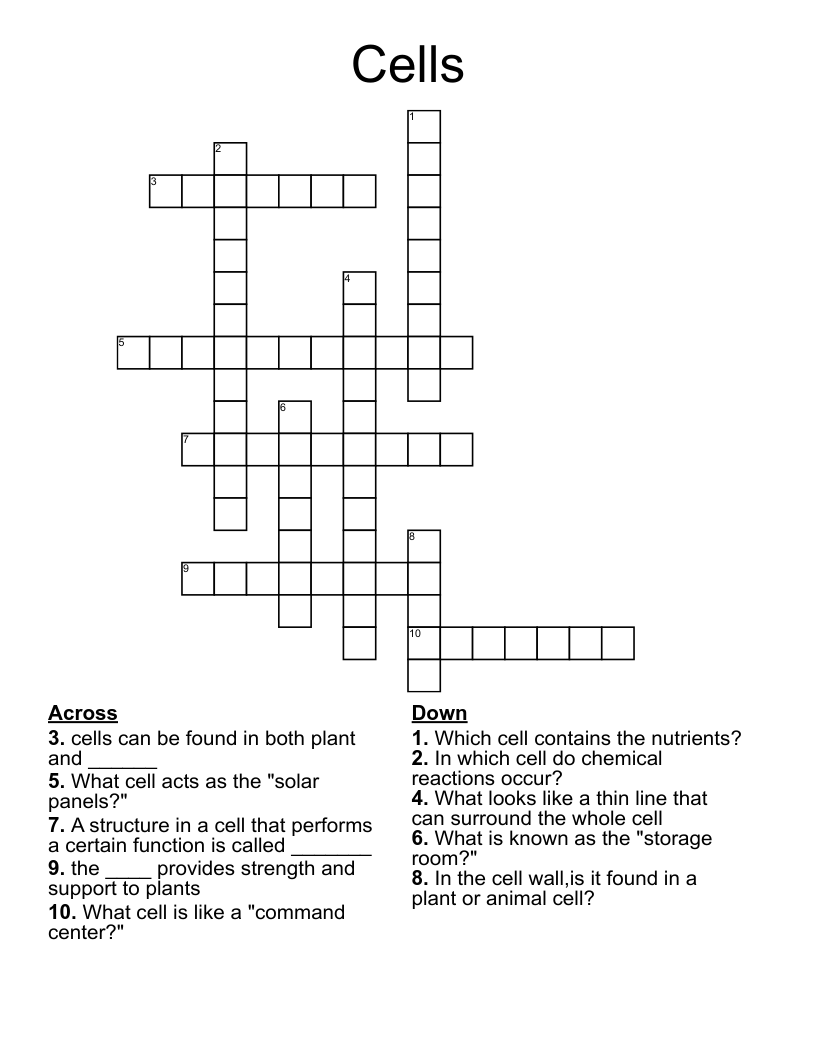 Cells Crossword