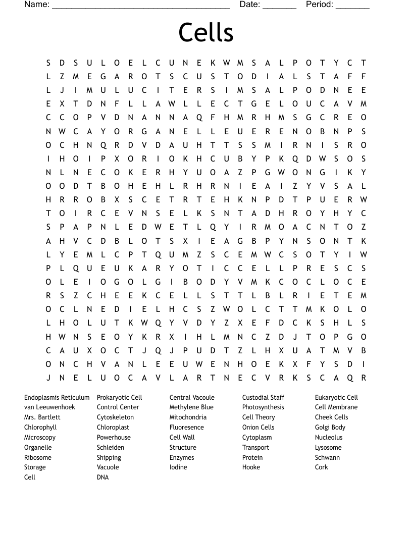Cells Word Search