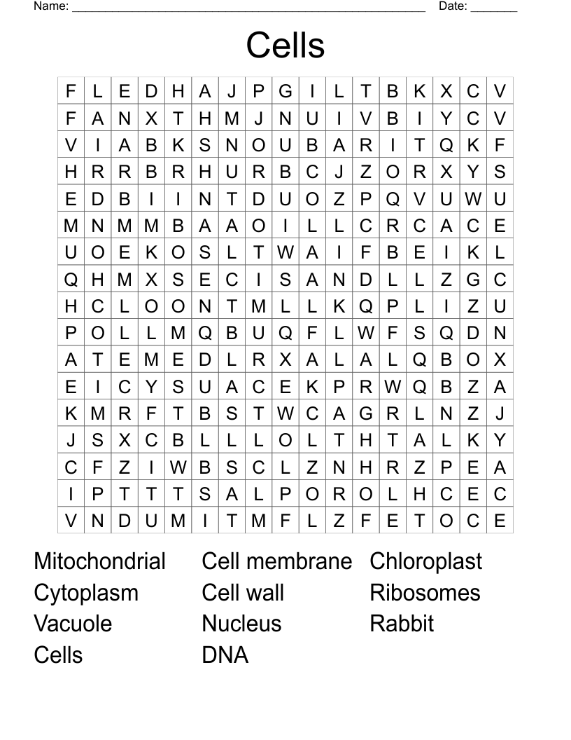 Cells Word Search