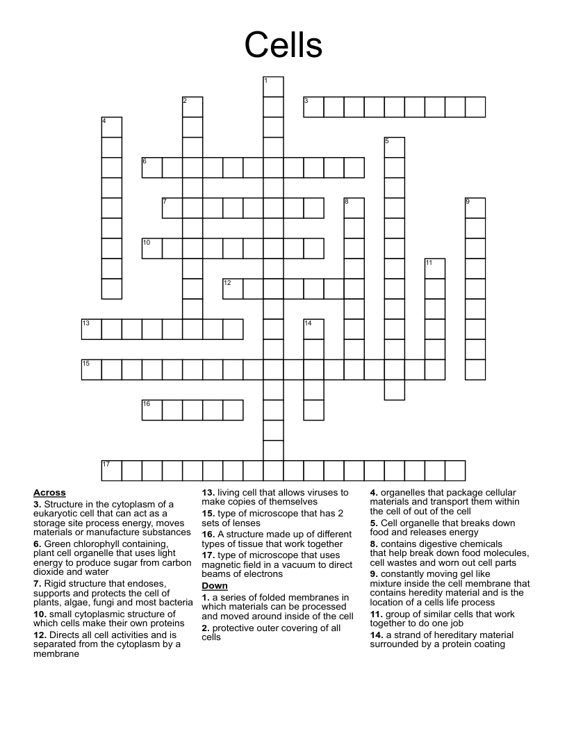 Cells Crossword