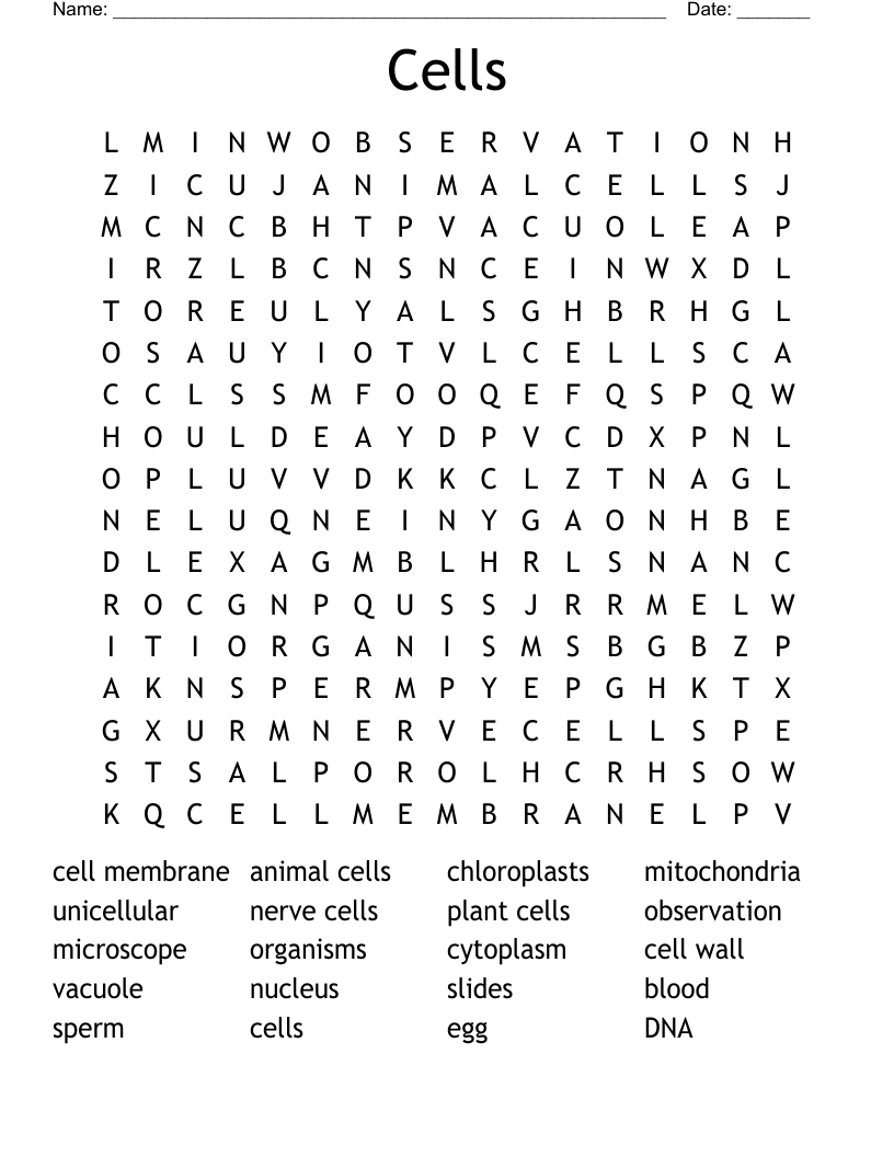 Cells Word Search