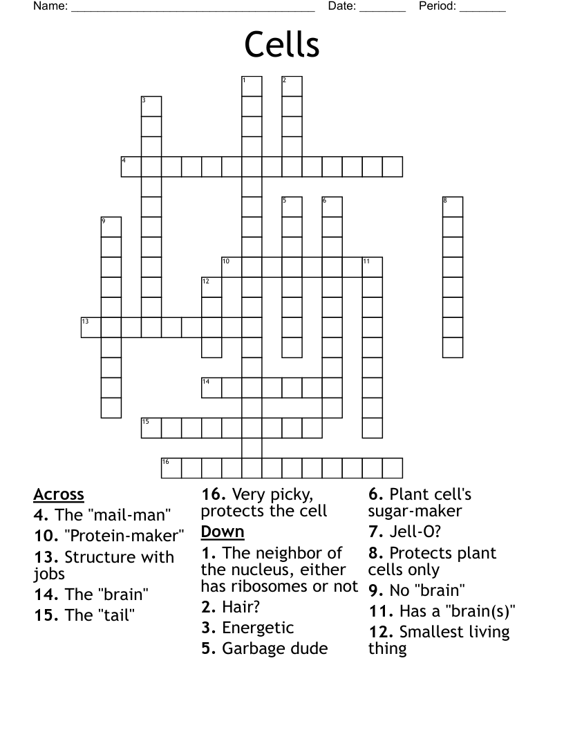 Cells Crossword
