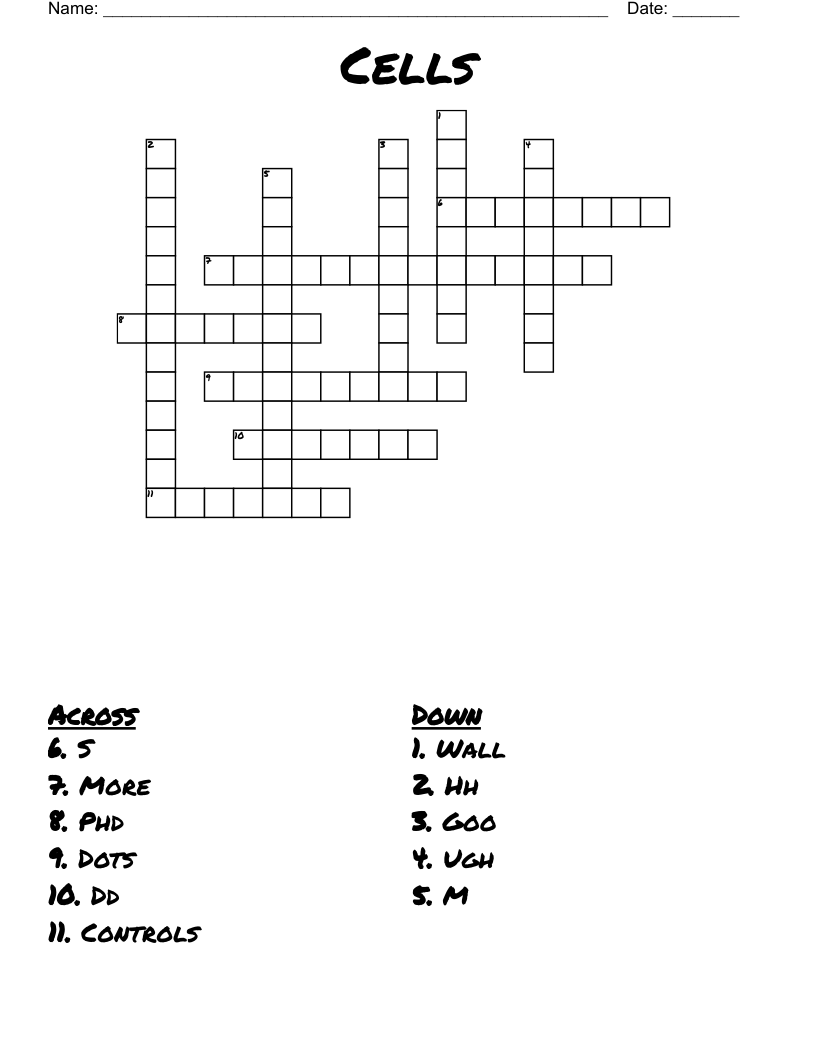 Cells Crossword