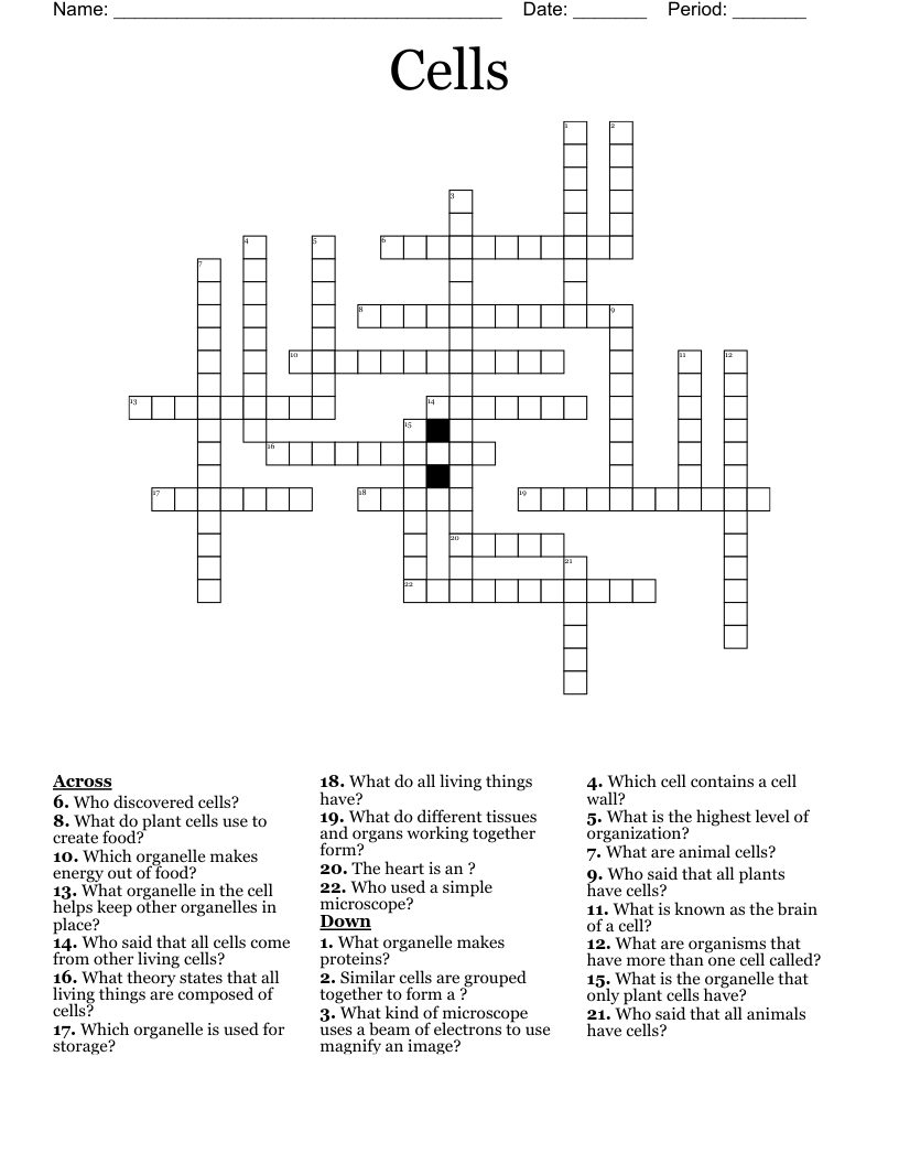 Cells Crossword