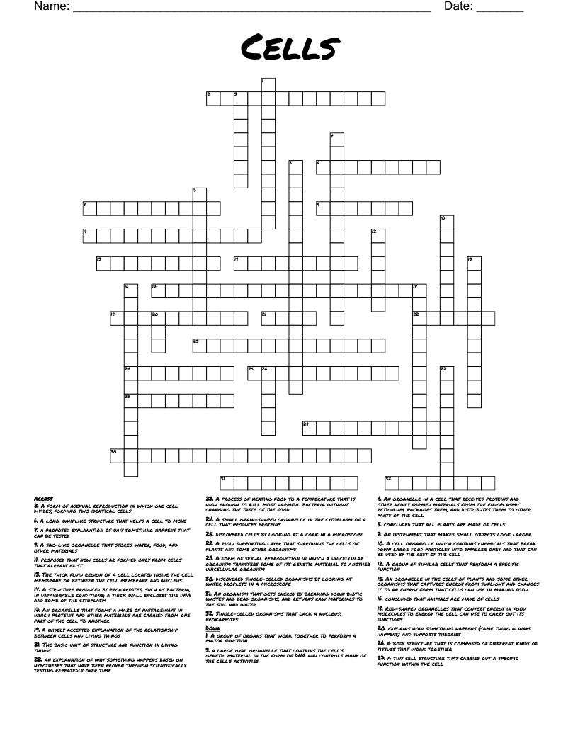 Cells Crossword