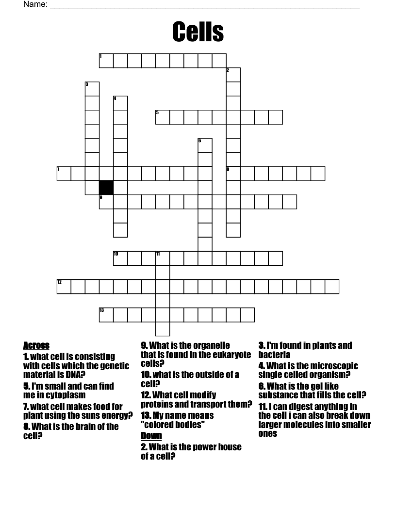 Cells Crossword