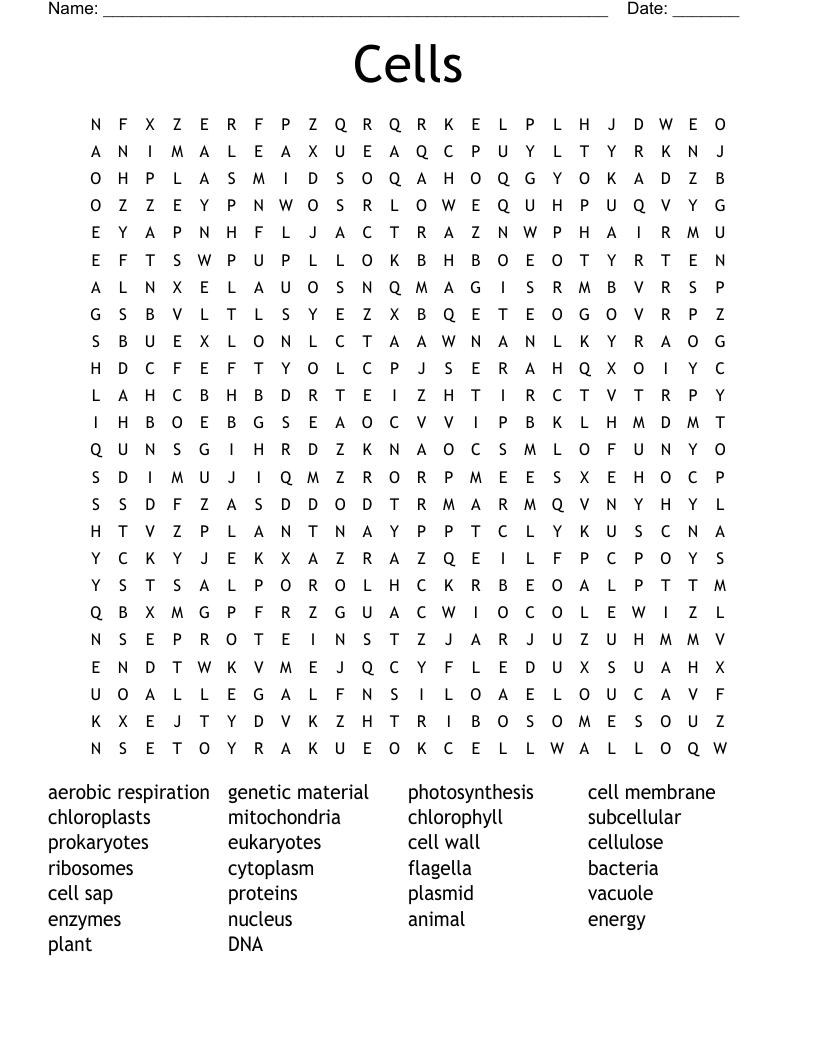 Cells Word Search