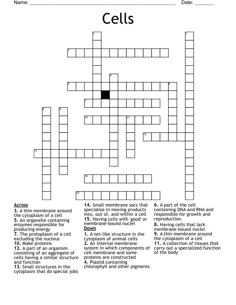 Cells Crossword