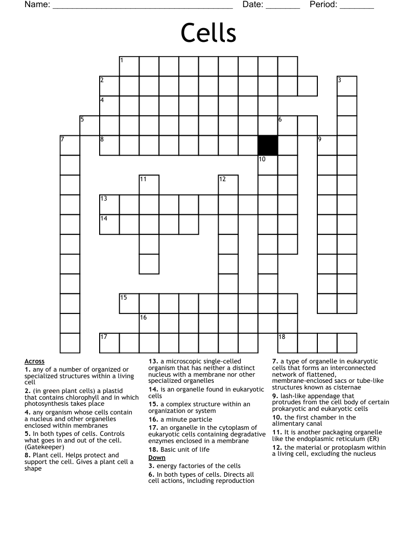 Cells Crossword