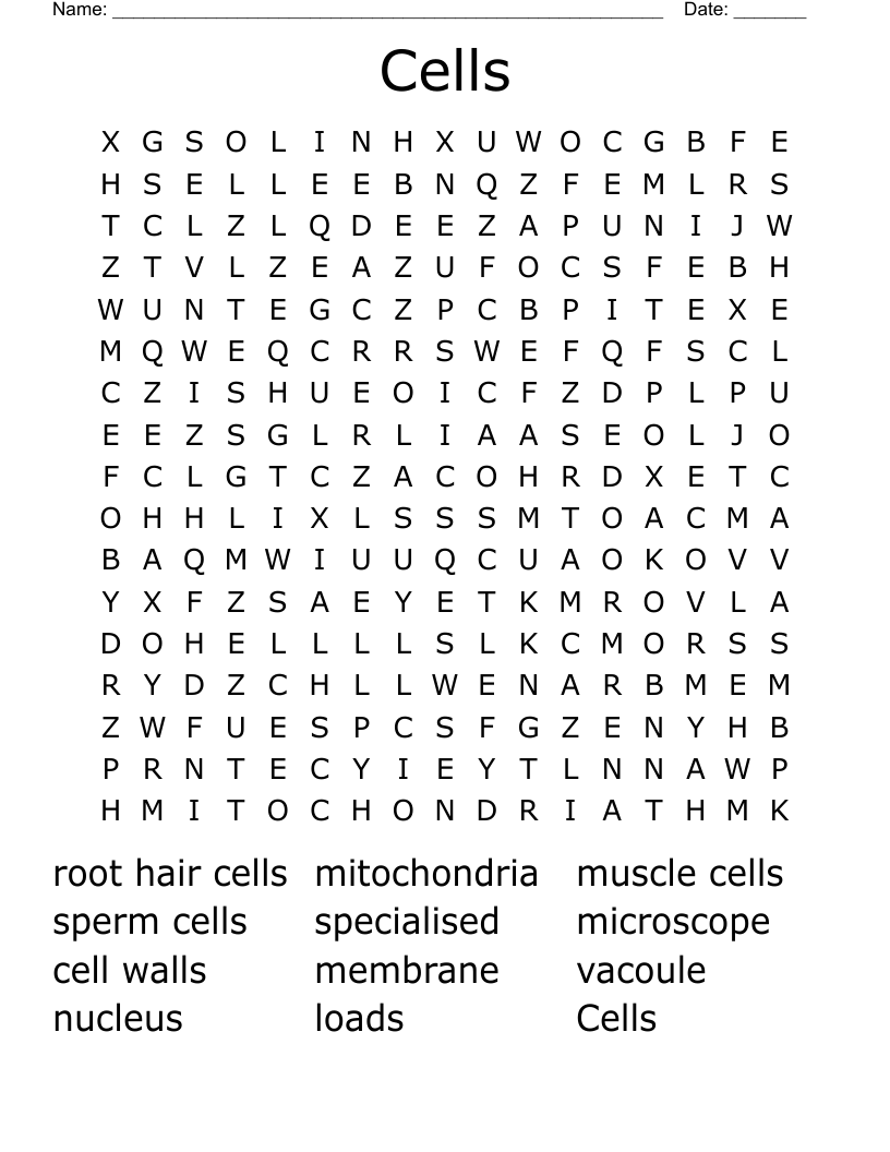 Cells Word Search