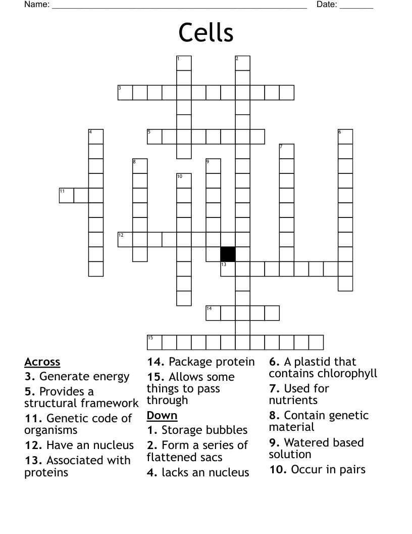 Cells Crossword
