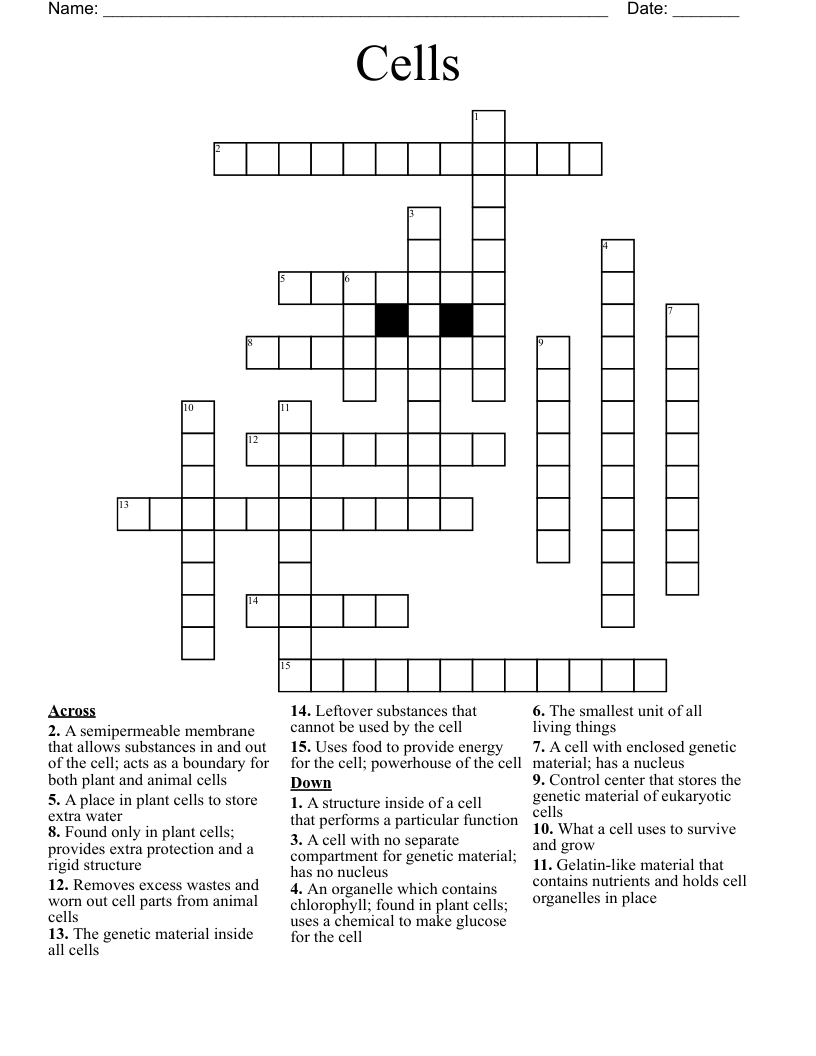 Cells Crossword