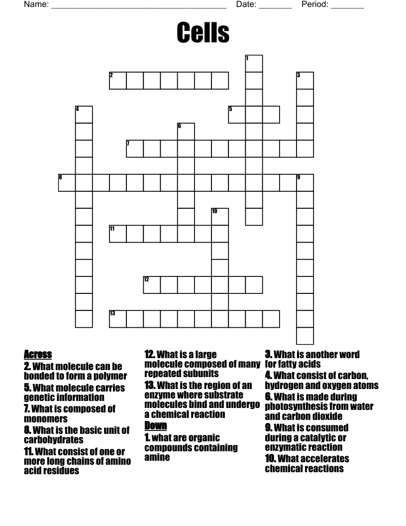 Cells Crossword