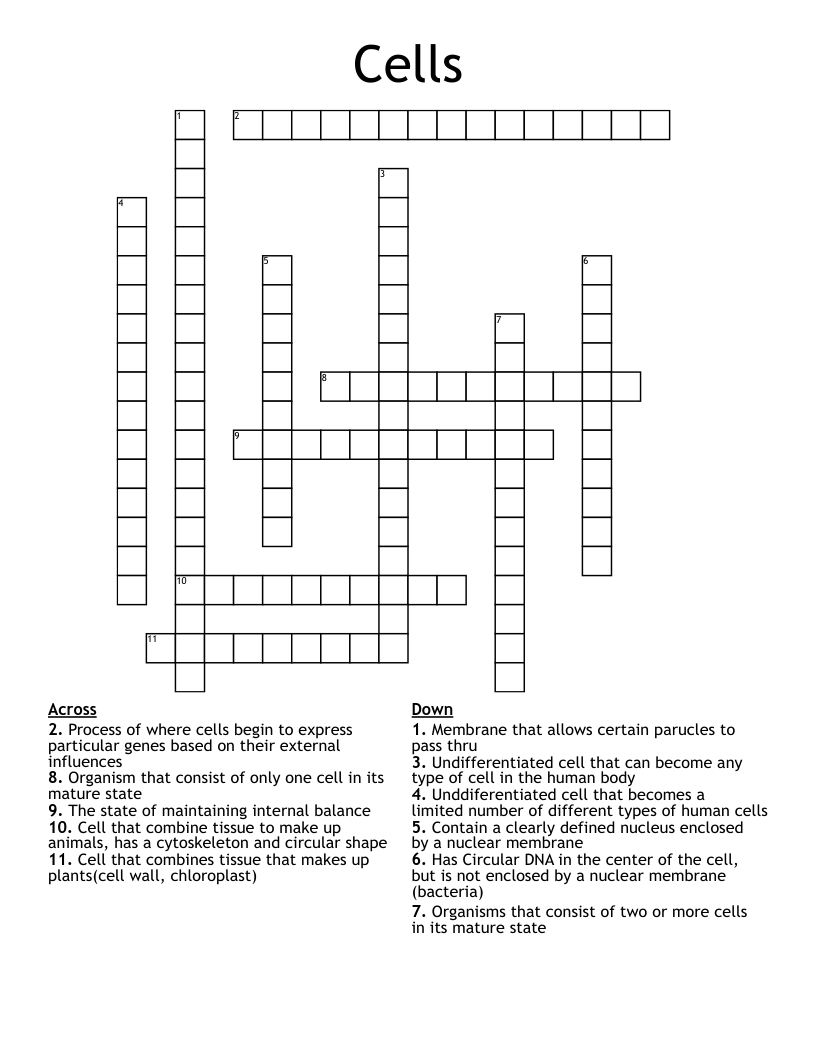 Cells Crossword