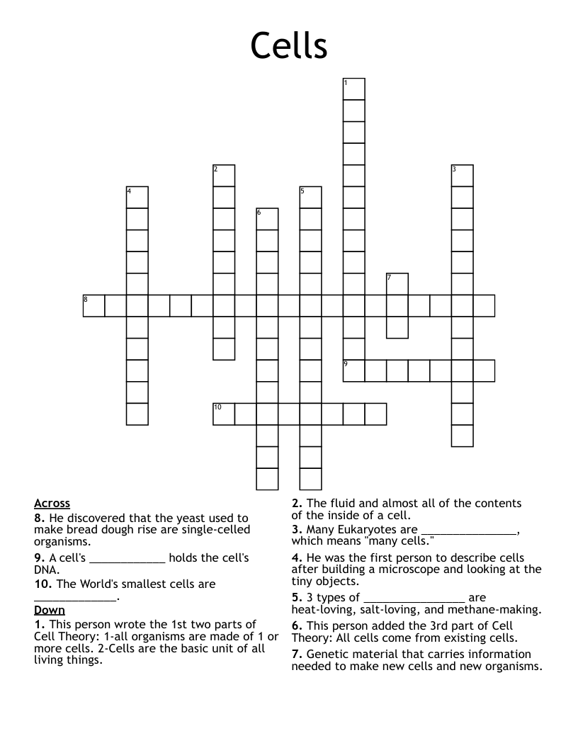 Cells Crossword