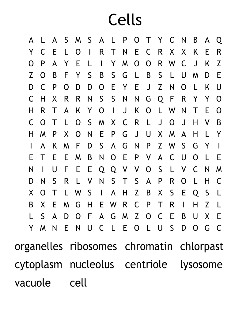Cells Word Search