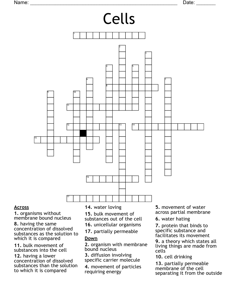 Cells Crossword