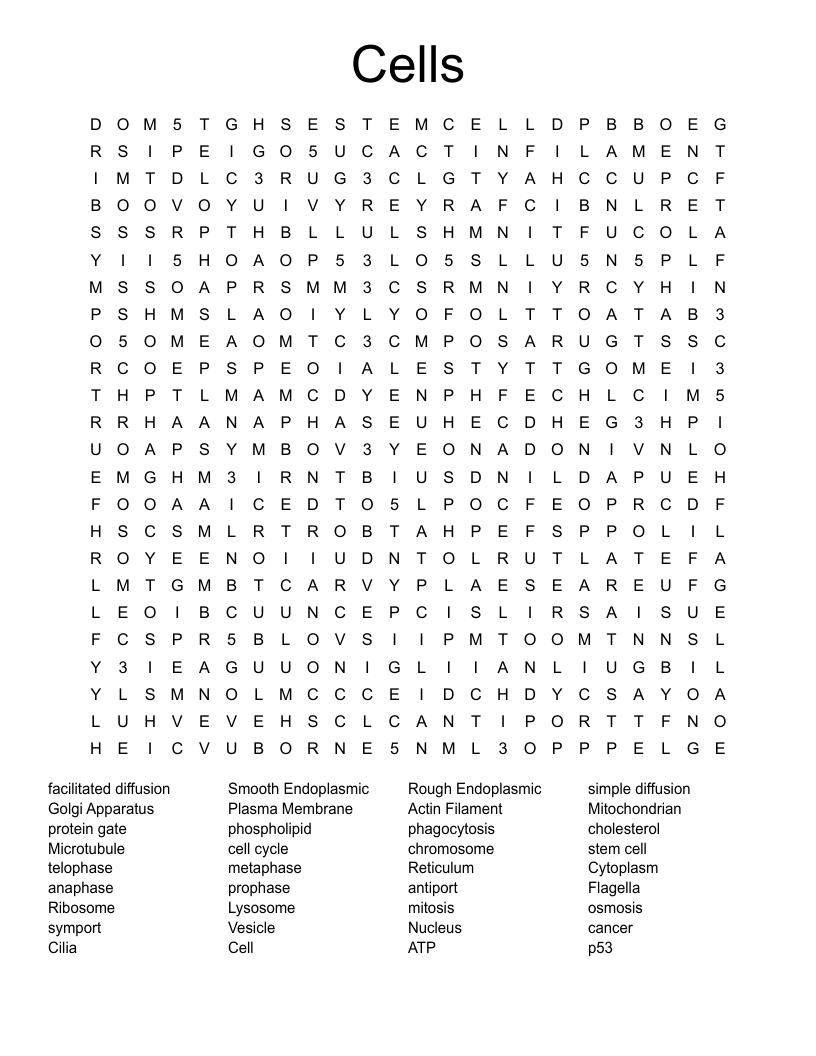 Cells Word Search