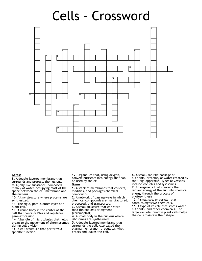 Cells - Crossword